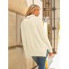 imageLILLUSORY Womens Oversized Turtleneck Sweaters Fall Batwing Sleeve Ribbed Tunic SweaterApricot