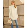 imageLILLUSORY Womens Oversized Turtleneck Sweaters Fall Batwing Sleeve Ribbed Tunic SweaterApricot