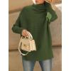 imageLILLUSORY Womens Oversized Turtleneck Sweaters Fall Batwing Sleeve Ribbed Tunic SweaterArmy Green