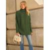 imageLILLUSORY Womens Oversized Turtleneck Sweaters Fall Batwing Sleeve Ribbed Tunic SweaterArmy Green