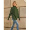 imageLILLUSORY Womens Oversized Turtleneck Sweaters Fall Batwing Sleeve Ribbed Tunic SweaterArmy Green