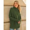 imageLILLUSORY Womens Oversized Turtleneck Sweaters Fall Batwing Sleeve Ribbed Tunic SweaterArmy Green