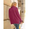 imageLILLUSORY Womens Oversized Turtleneck Sweaters Fall Batwing Sleeve Ribbed Tunic SweaterBerry