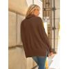 imageLILLUSORY Womens Oversized Turtleneck Sweaters Fall Batwing Sleeve Ribbed Tunic SweaterBrown