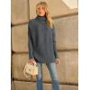 imageLILLUSORY Womens Oversized Turtleneck Sweaters Fall Batwing Sleeve Ribbed Tunic SweaterDeep Grey