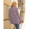 imageLILLUSORY Womens Oversized Turtleneck Sweaters Fall Batwing Sleeve Ribbed Tunic SweaterDusty Lilac