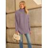 imageLILLUSORY Womens Oversized Turtleneck Sweaters Fall Batwing Sleeve Ribbed Tunic SweaterDusty Lilac