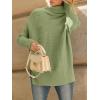 imageLILLUSORY Womens Oversized Turtleneck Sweaters Fall Batwing Sleeve Ribbed Tunic SweaterFruit Green
