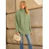 imageLILLUSORY Womens Oversized Turtleneck Sweaters Fall Batwing Sleeve Ribbed Tunic SweaterFruit Green