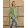 imageLILLUSORY Womens Oversized Turtleneck Sweaters Fall Batwing Sleeve Ribbed Tunic SweaterFruit Green
