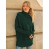 imageLILLUSORY Womens Oversized Turtleneck Sweaters Fall Batwing Sleeve Ribbed Tunic SweaterGreen