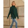 imageLILLUSORY Womens Oversized Turtleneck Sweaters Fall Batwing Sleeve Ribbed Tunic SweaterGreen