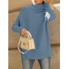 imageLILLUSORY Womens Oversized Turtleneck Sweaters Fall Batwing Sleeve Ribbed Tunic SweaterIndigo