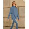 imageLILLUSORY Womens Oversized Turtleneck Sweaters Fall Batwing Sleeve Ribbed Tunic SweaterIndigo
