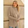 imageLILLUSORY Womens Oversized Turtleneck Sweaters Fall Batwing Sleeve Ribbed Tunic SweaterLight Apricot