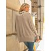 imageLILLUSORY Womens Oversized Turtleneck Sweaters Fall Batwing Sleeve Ribbed Tunic SweaterLight Apricot