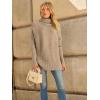 imageLILLUSORY Womens Oversized Turtleneck Sweaters Fall Batwing Sleeve Ribbed Tunic SweaterLight Apricot