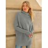imageLILLUSORY Womens Oversized Turtleneck Sweaters Fall Batwing Sleeve Ribbed Tunic SweaterLight Grey