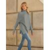 imageLILLUSORY Womens Oversized Turtleneck Sweaters Fall Batwing Sleeve Ribbed Tunic SweaterLight Grey