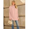 imageLILLUSORY Womens Oversized Turtleneck Sweaters Fall Batwing Sleeve Ribbed Tunic SweaterLight Pink