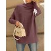 imageLILLUSORY Womens Oversized Turtleneck Sweaters Fall Batwing Sleeve Ribbed Tunic SweaterMauve Rose
