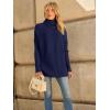 imageLILLUSORY Womens Oversized Turtleneck Sweaters Fall Batwing Sleeve Ribbed Tunic SweaterNavy Blue