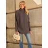 imageLILLUSORY Womens Oversized Turtleneck Sweaters Fall Batwing Sleeve Ribbed Tunic SweaterNutmeg