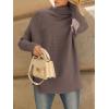 imageLILLUSORY Womens Oversized Turtleneck Sweaters Fall Batwing Sleeve Ribbed Tunic SweaterNutmeg