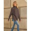 imageLILLUSORY Womens Oversized Turtleneck Sweaters Fall Batwing Sleeve Ribbed Tunic SweaterNutmeg
