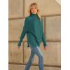 imageLILLUSORY Womens Oversized Turtleneck Sweaters Fall Batwing Sleeve Ribbed Tunic SweaterOpal