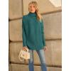 imageLILLUSORY Womens Oversized Turtleneck Sweaters Fall Batwing Sleeve Ribbed Tunic SweaterOpal