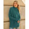 imageLILLUSORY Womens Oversized Turtleneck Sweaters Fall Batwing Sleeve Ribbed Tunic SweaterOpal