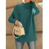 imageLILLUSORY Womens Oversized Turtleneck Sweaters Fall Batwing Sleeve Ribbed Tunic SweaterOpal