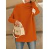 imageLILLUSORY Womens Oversized Turtleneck Sweaters Fall Batwing Sleeve Ribbed Tunic SweaterOrange