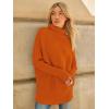 imageLILLUSORY Womens Oversized Turtleneck Sweaters Fall Batwing Sleeve Ribbed Tunic SweaterOrange