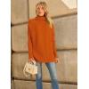 imageLILLUSORY Womens Oversized Turtleneck Sweaters Fall Batwing Sleeve Ribbed Tunic SweaterOrange