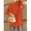 imageLILLUSORY Womens Oversized Turtleneck Sweaters Fall Batwing Sleeve Ribbed Tunic SweaterOrange