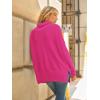 imageLILLUSORY Womens Oversized Turtleneck Sweaters Fall Batwing Sleeve Ribbed Tunic SweaterPink