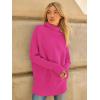 imageLILLUSORY Womens Oversized Turtleneck Sweaters Fall Batwing Sleeve Ribbed Tunic SweaterPink