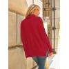 imageLILLUSORY Womens Oversized Turtleneck Sweaters Fall Batwing Sleeve Ribbed Tunic SweaterRed