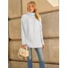 imageLILLUSORY Womens Oversized Turtleneck Sweaters Fall Batwing Sleeve Ribbed Tunic SweaterWhite