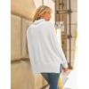 imageLILLUSORY Womens Oversized Turtleneck Sweaters Fall Batwing Sleeve Ribbed Tunic SweaterWhite