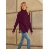 imageLILLUSORY Womens Oversized Turtleneck Sweaters Fall Batwing Sleeve Ribbed Tunic SweaterWine Red