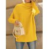 imageLILLUSORY Womens Oversized Turtleneck Sweaters Fall Batwing Sleeve Ribbed Tunic SweaterYellow