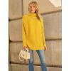 imageLILLUSORY Womens Oversized Turtleneck Sweaters Fall Batwing Sleeve Ribbed Tunic SweaterYellow