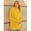 imageLILLUSORY Womens Oversized Turtleneck Sweaters Fall Batwing Sleeve Ribbed Tunic SweaterYellow