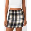 imageLILLUSORY Womens Plaid Skirt Fall High Waist Flannel Mini Checkered Skirts Winter Corduroy Sweater Dress 2025Blackapricot