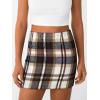 imageLILLUSORY Womens Plaid Skirt Fall High Waist Flannel Mini Checkered Skirts Winter Corduroy Sweater Dress 2025Blueapricot