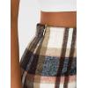 imageLILLUSORY Womens Plaid Skirt Fall High Waist Flannel Mini Checkered Skirts Winter Corduroy Sweater Dress 2025Blueapricot