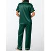 imageLILLUSORY Womens Silk Satin Pajama Set 2025 Pjs Lounge 2 Piece Fall Outfit Sleepwear Button Down Loungewear Matching ClothingDark Green